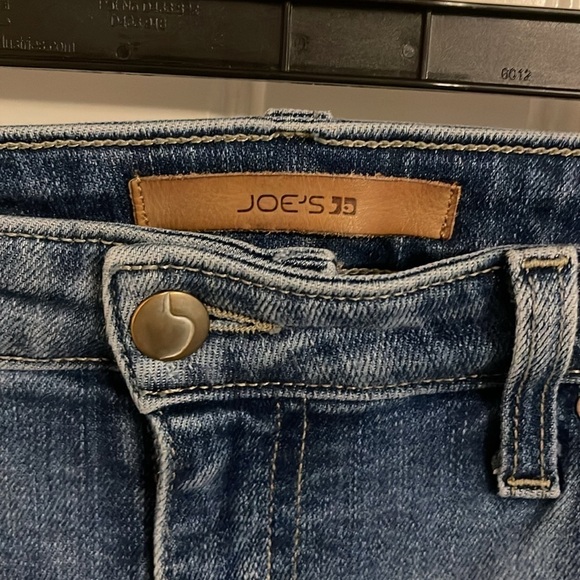 Joe's The Icon Mid Rise Skinny Ankle Jeans women’s W32 leather logo frayed hem - Picture 4 of 10